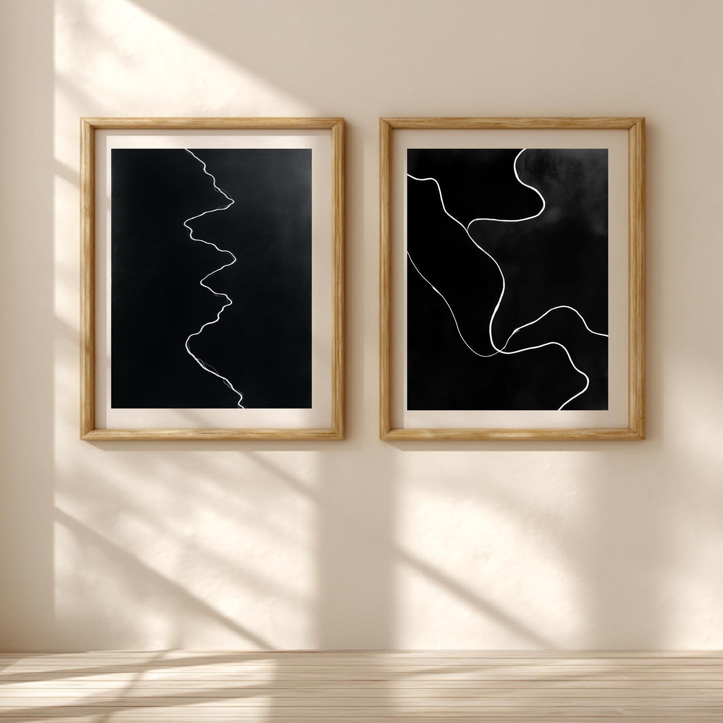 Abstract Beige＆Black Minimalist