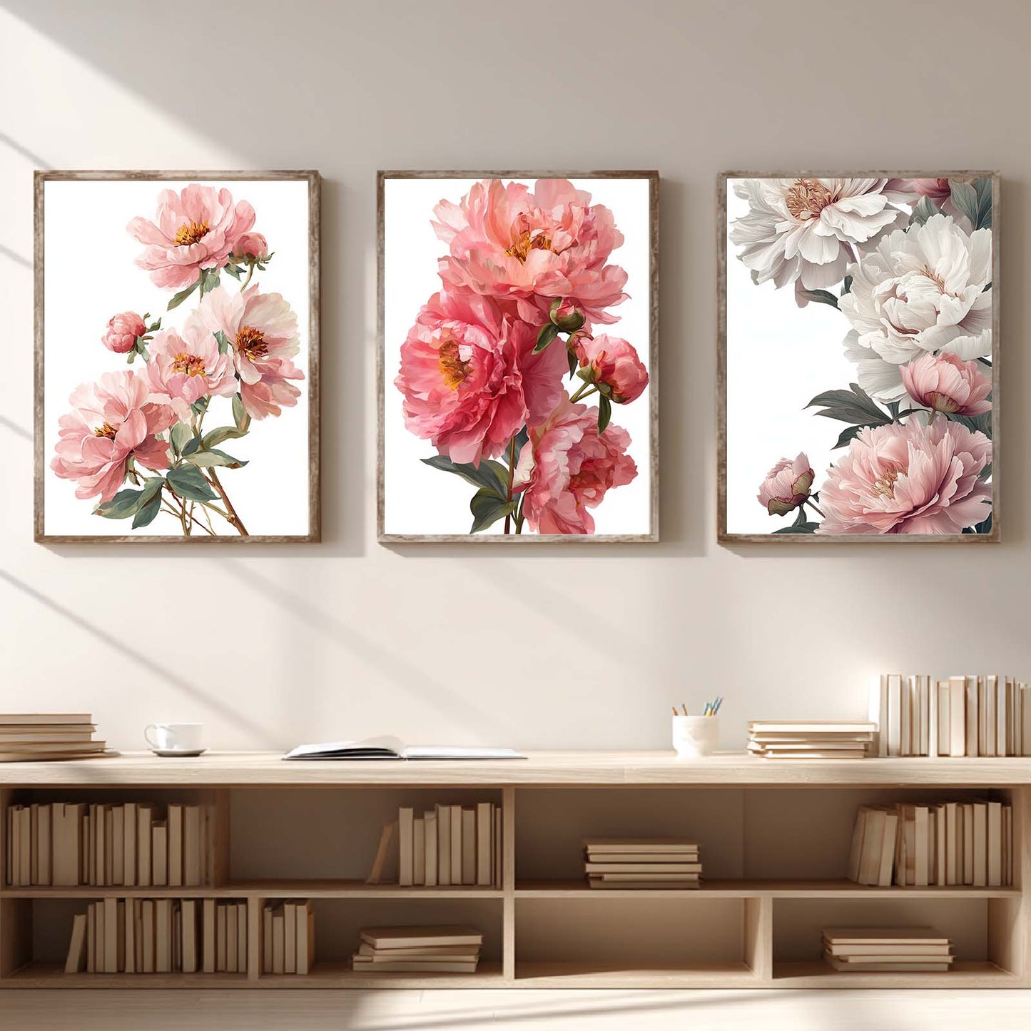 Abstract Pink Flower Canvas Painting – Wall Art for Living Room Bedroom Decoration, Poster Print, Frameless