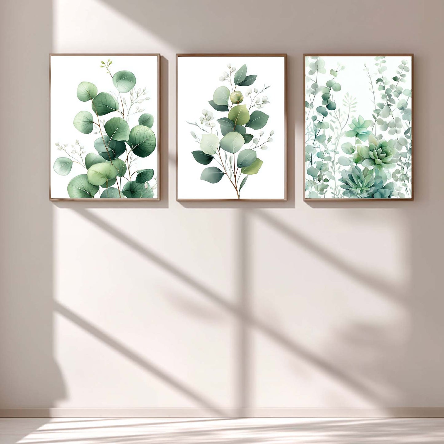Abstract Flower Green Leaves Plant Canvas Painting Wall Art for Living Room Bedroom Decoration, Poster Print, Frameless