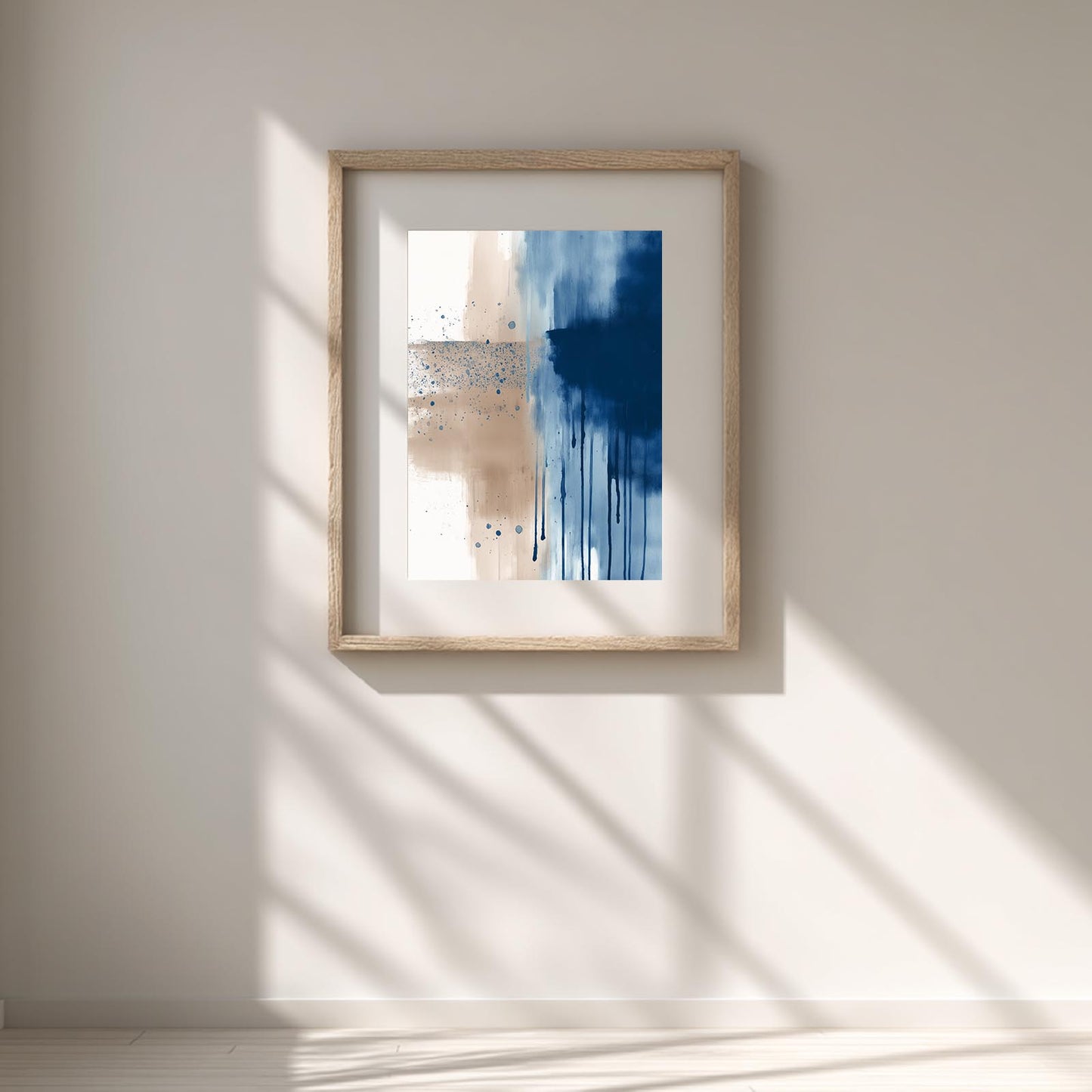 Abstract Blue Gray Beige