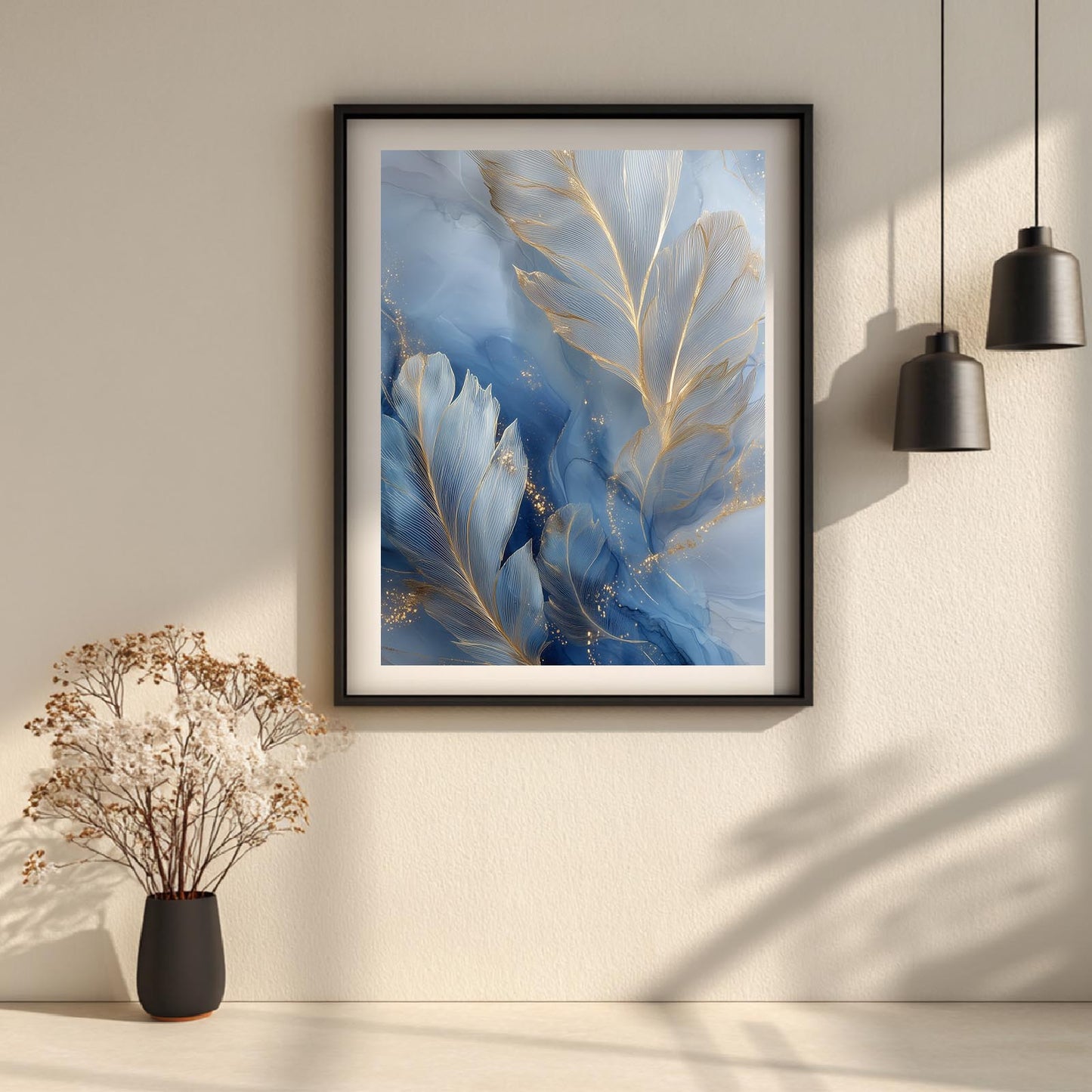 Abstract Blue Feather