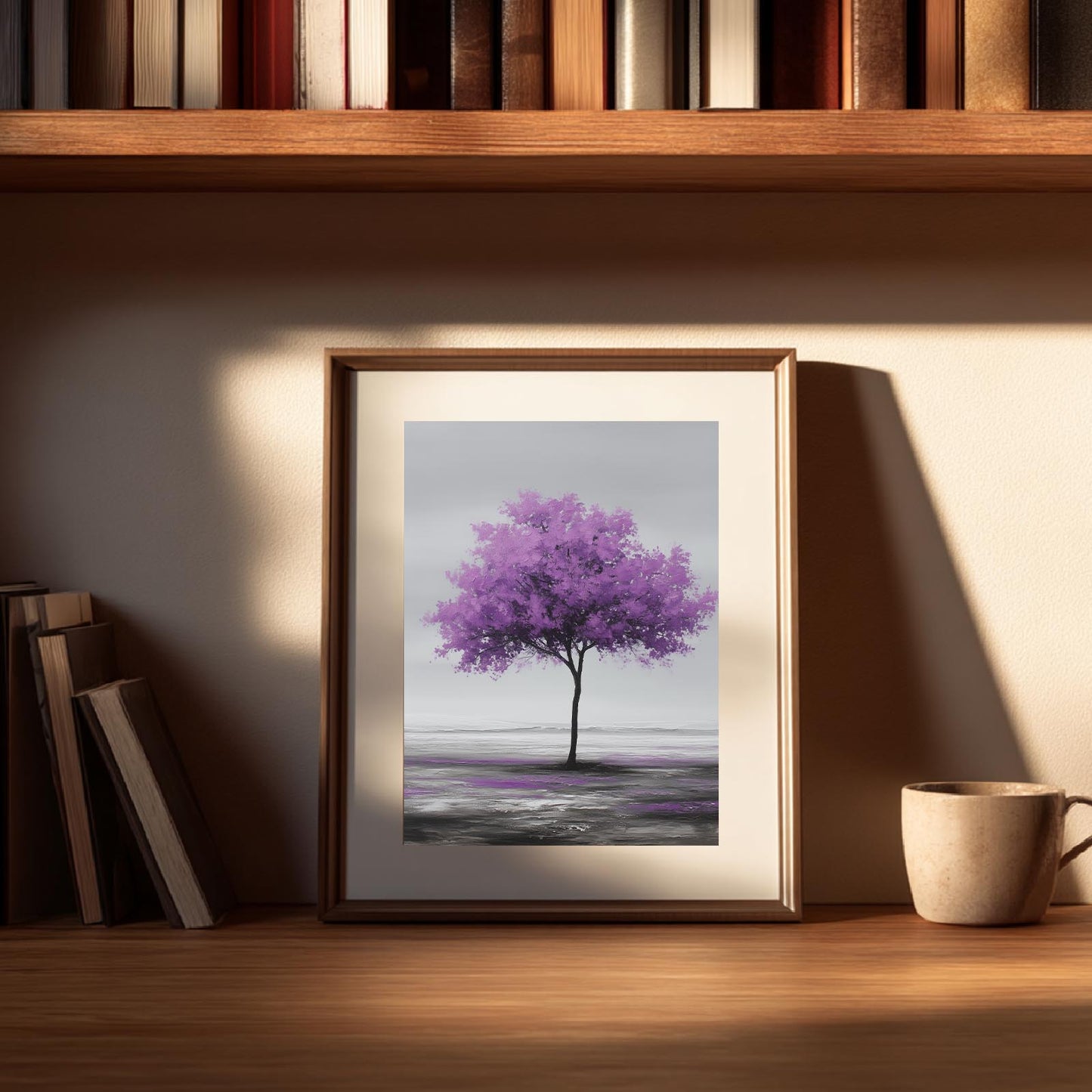 Purple Tree Nature Abstract Black and White