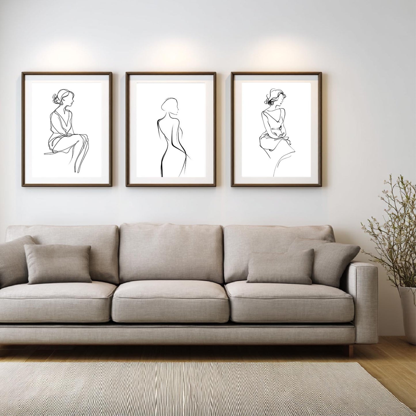 Black and White Minimalism Women Lines