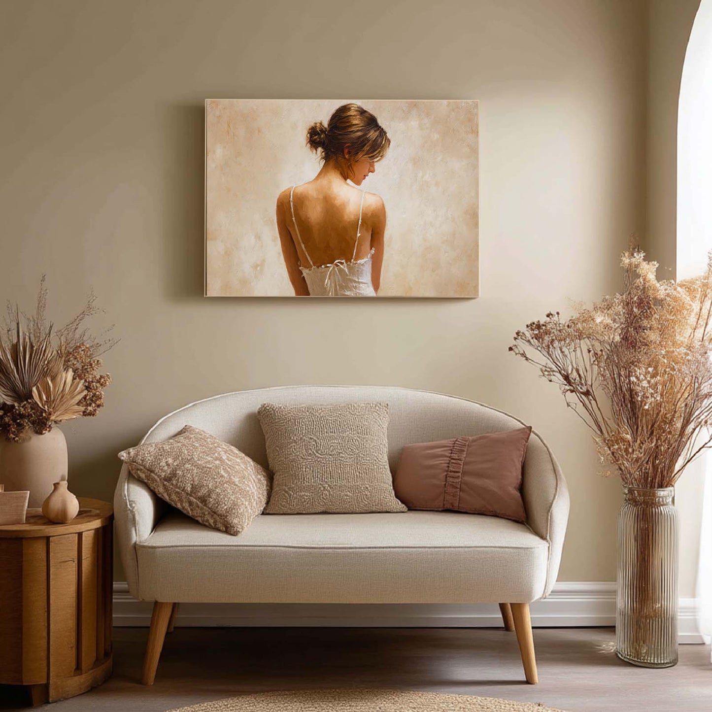 Abstract Oil Painting Beautiful Young Woman