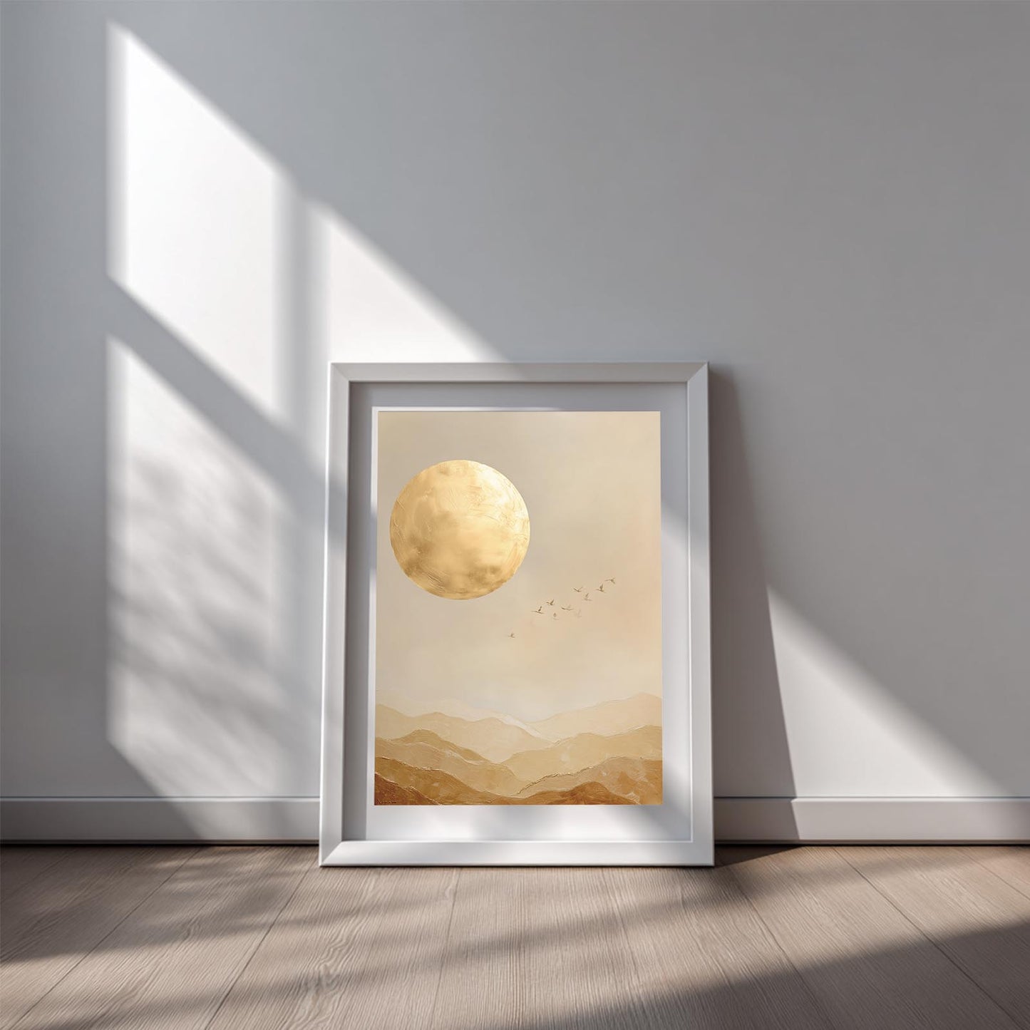 Abstract Landscape Sun Mountain Birds