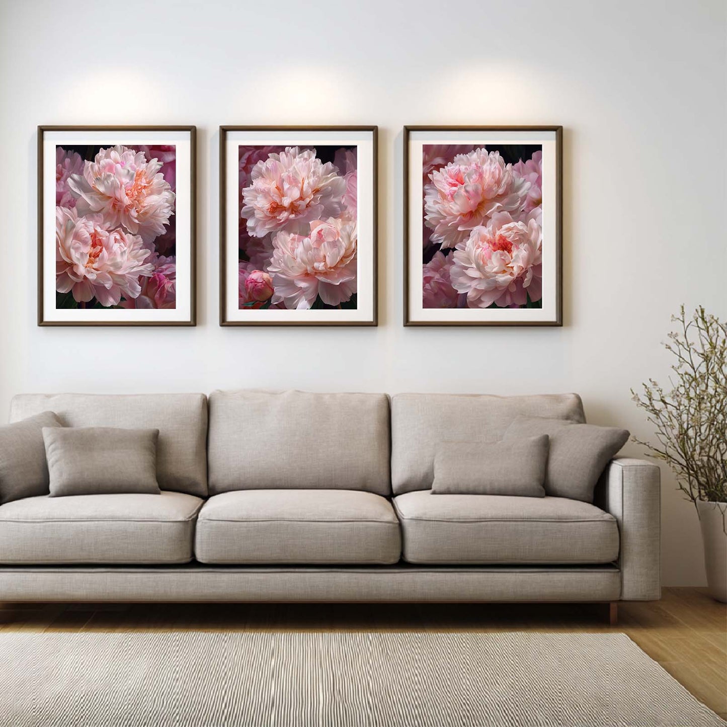 Abstract Pink Flower Canvas Painting Wall Art for Living Room Bedroom Decoration, Poster Print, Frameless