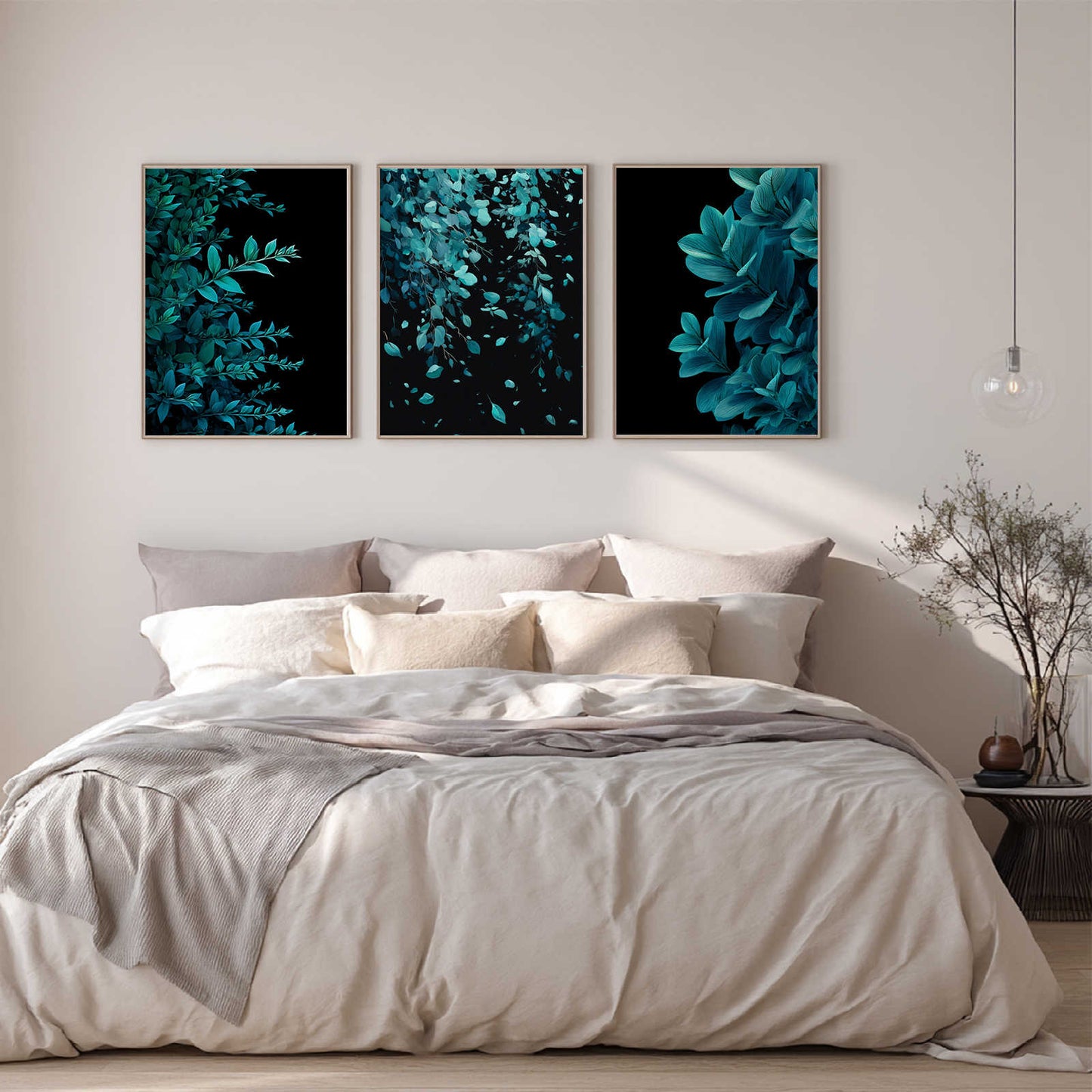 Abstract Blue Green Tropical Plant Monstera