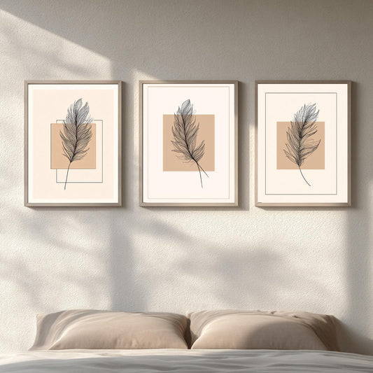 Abstract Beige Feather