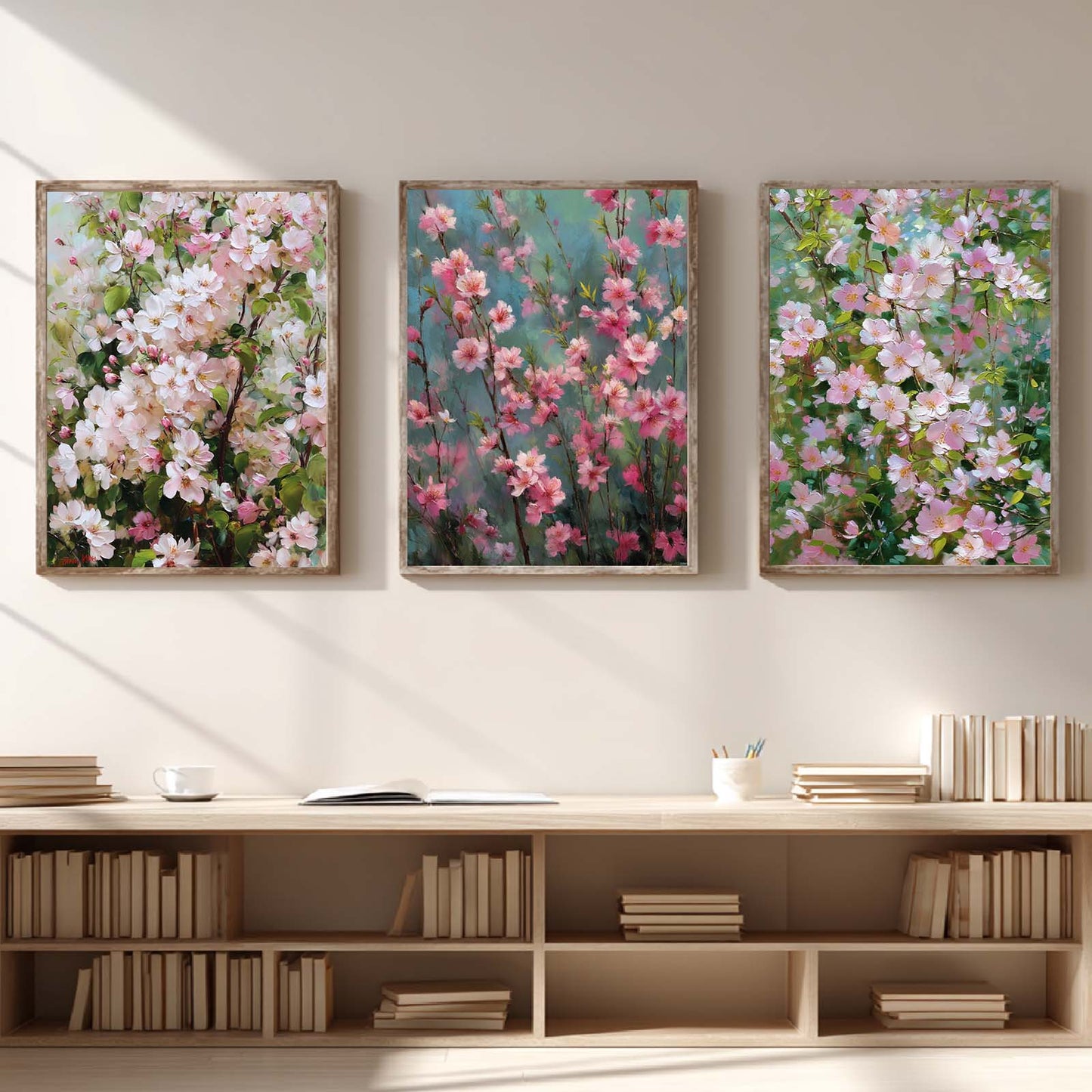Abstract Spring Landscape Blooming Garden Canvas Painting