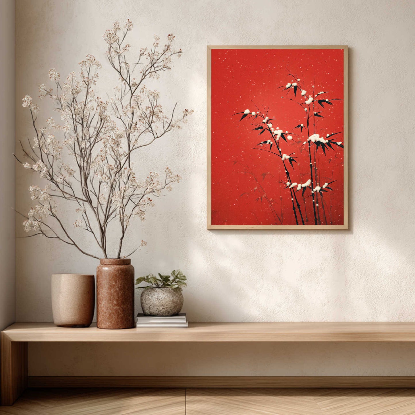 Abstract Landscape Snow Bamboo Chinese Style