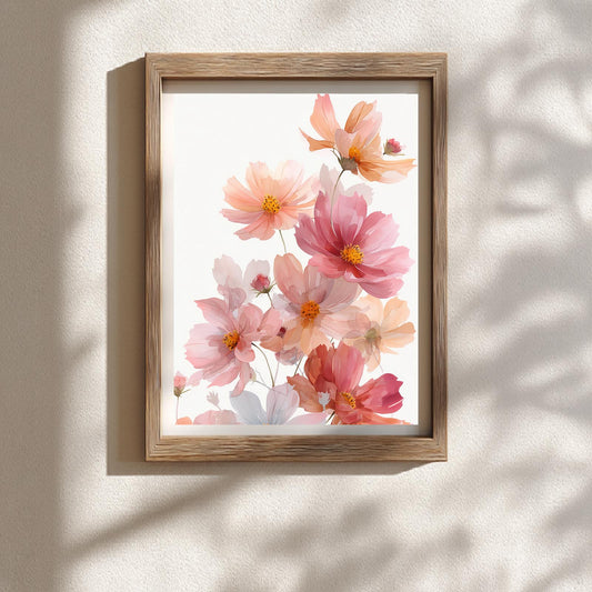Pink Watercolor Flowers Plants