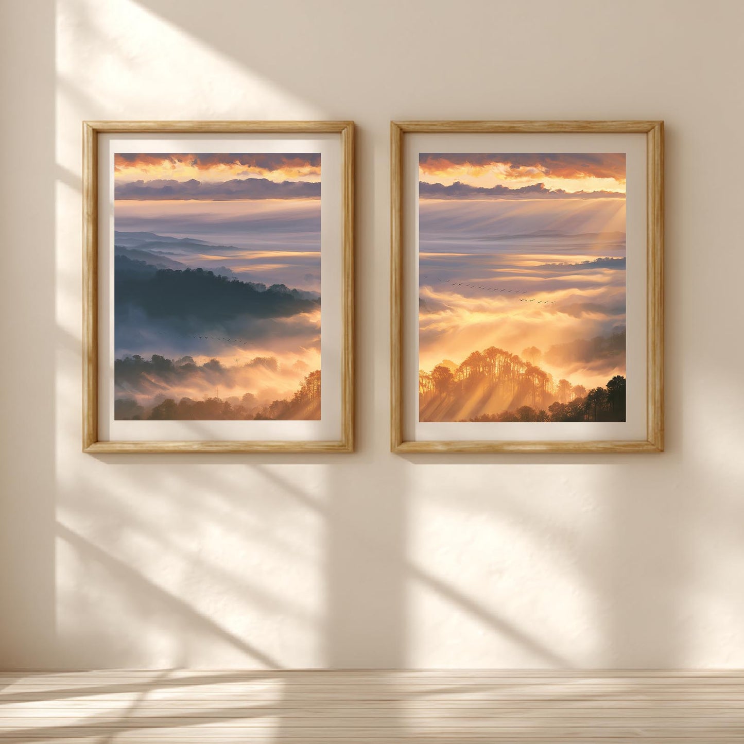 Abstract Landscape Sunrise Morning Fog