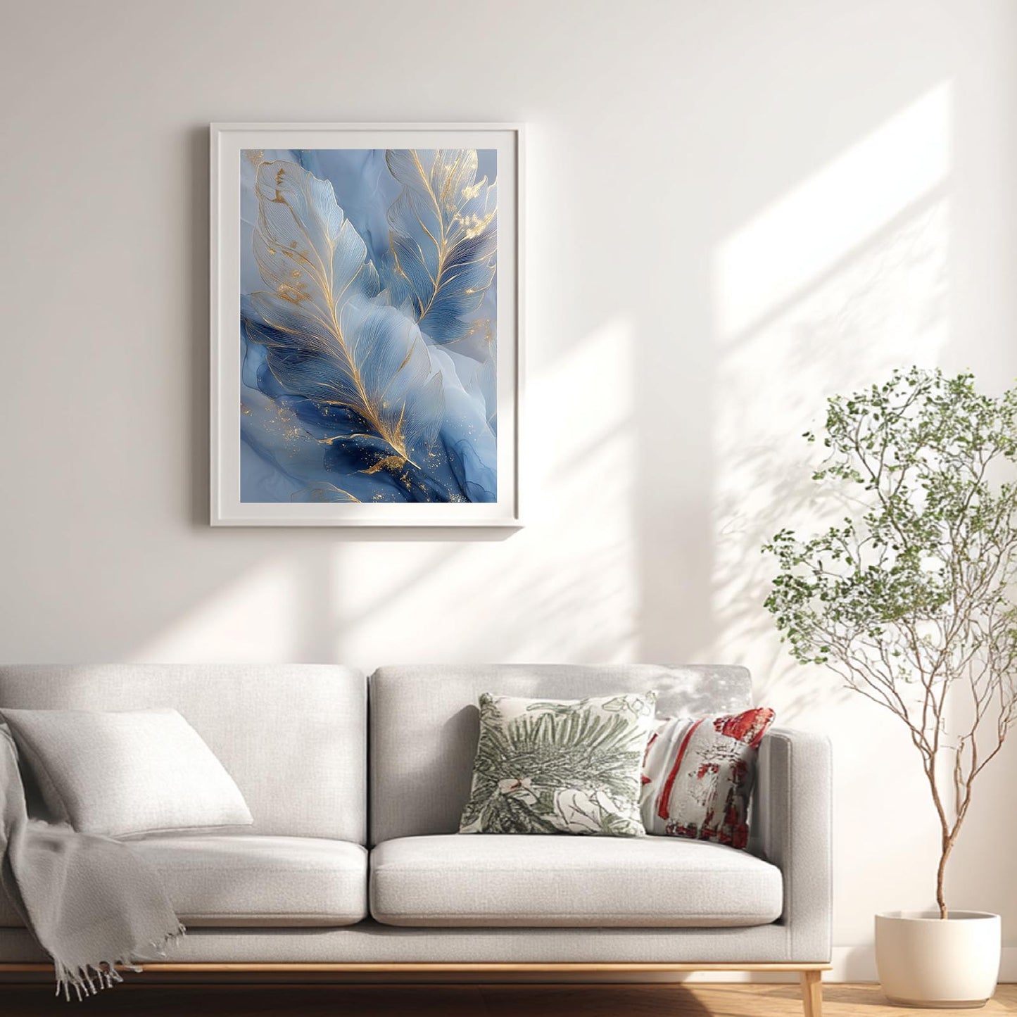 Abstract Blue Feather