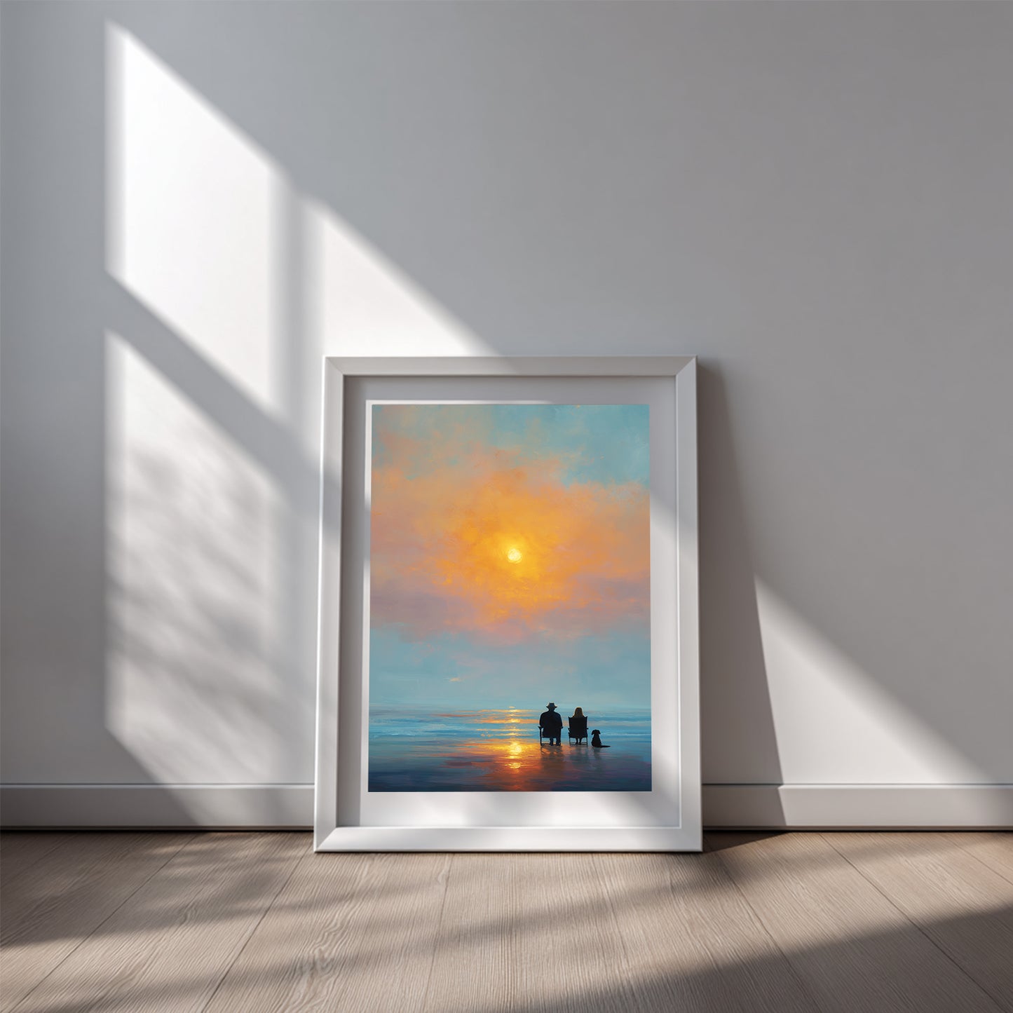 Abstract Landscape Sunset By The Sea Couple