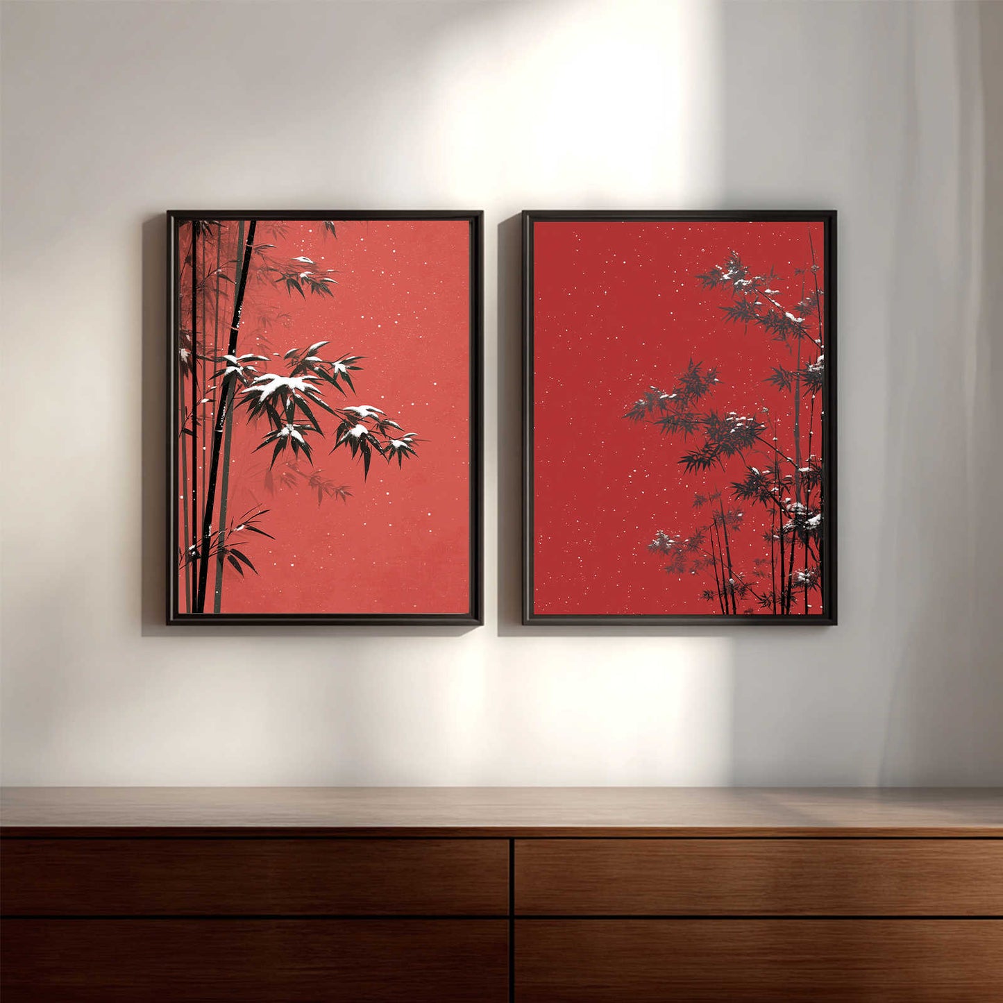 Abstract Landscape Snow Bamboo Chinese Style