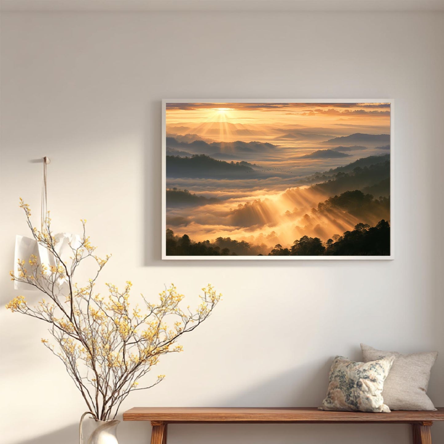 Landscape Sunrise Morning Fog Abstract