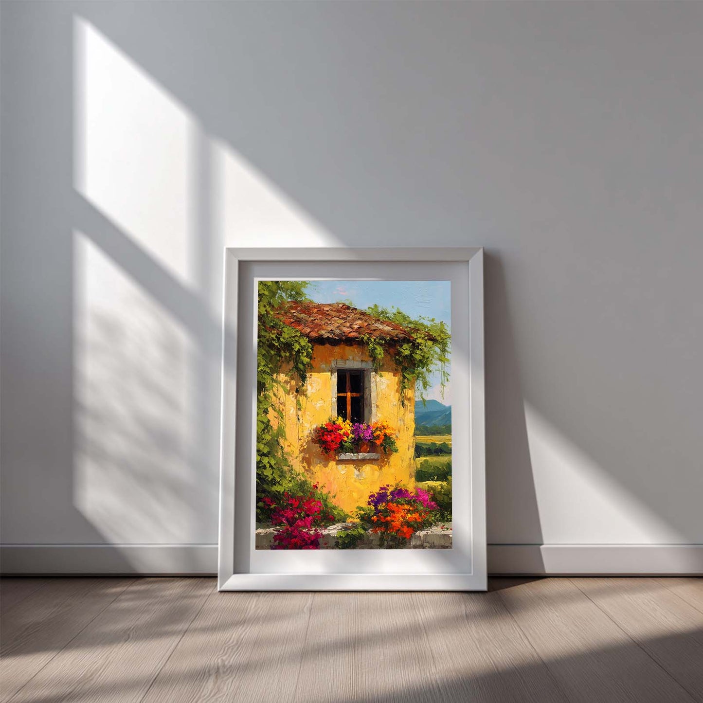 Abstract Country Style Floral Canvas Painting