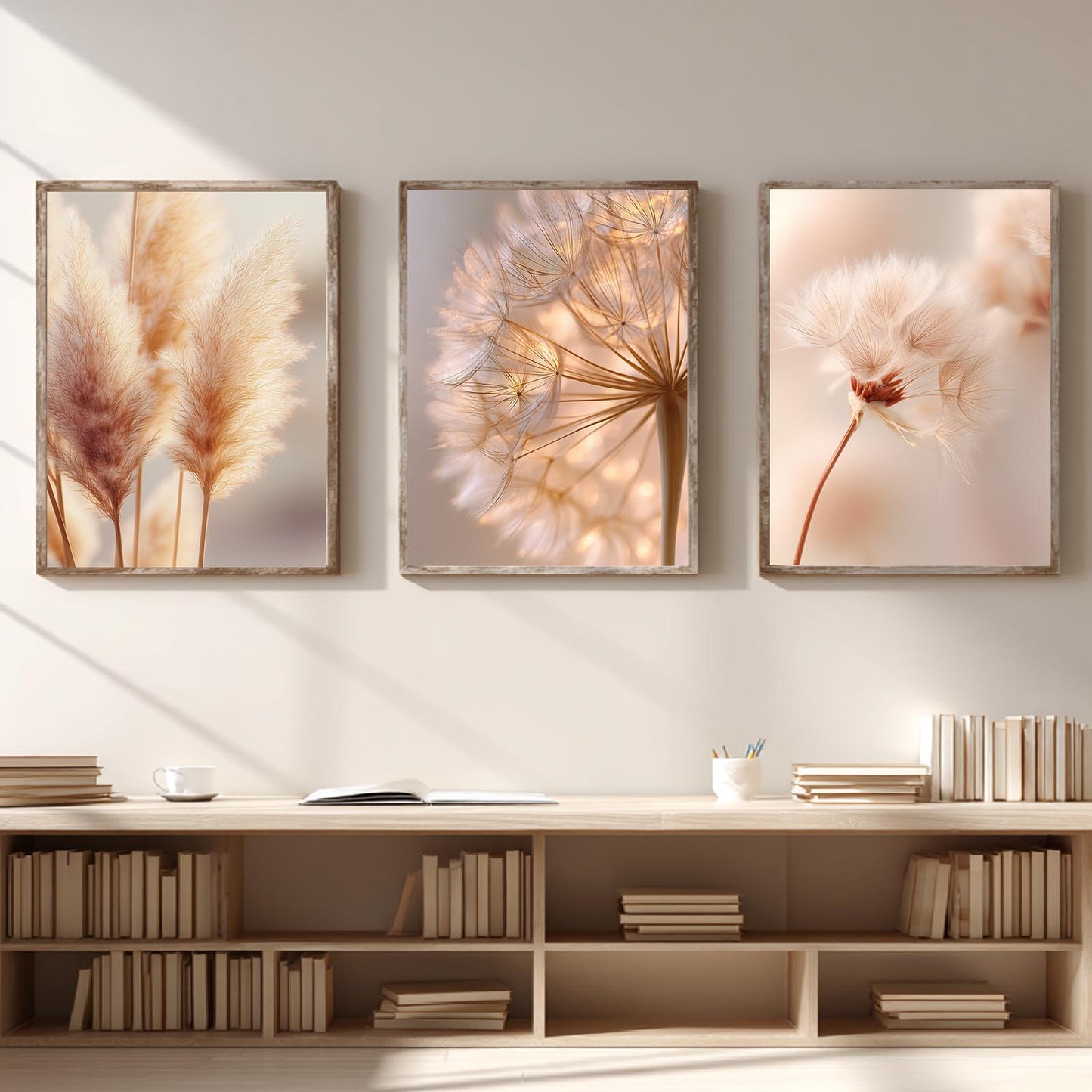 Modern Beige Dandelion Pampas Grass