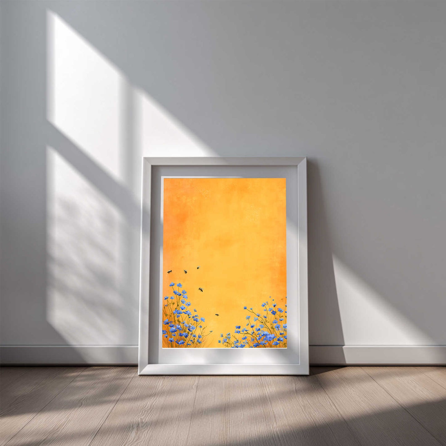 Abstract Bee Blue Flower