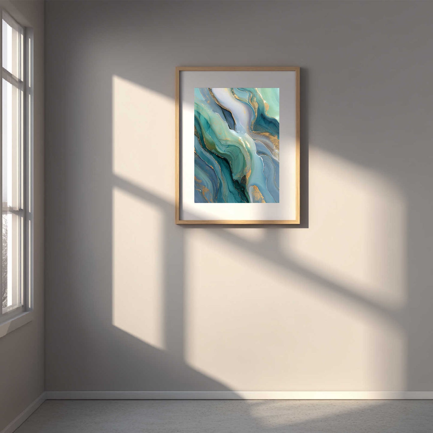 Abstract Green and Gold Liquid Luxury