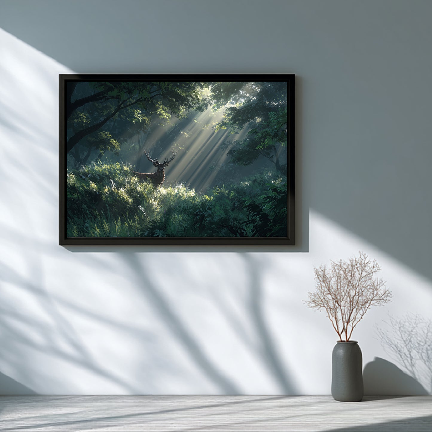 Nature Animal Deer in The Forest Abstract Landscape Sunlight