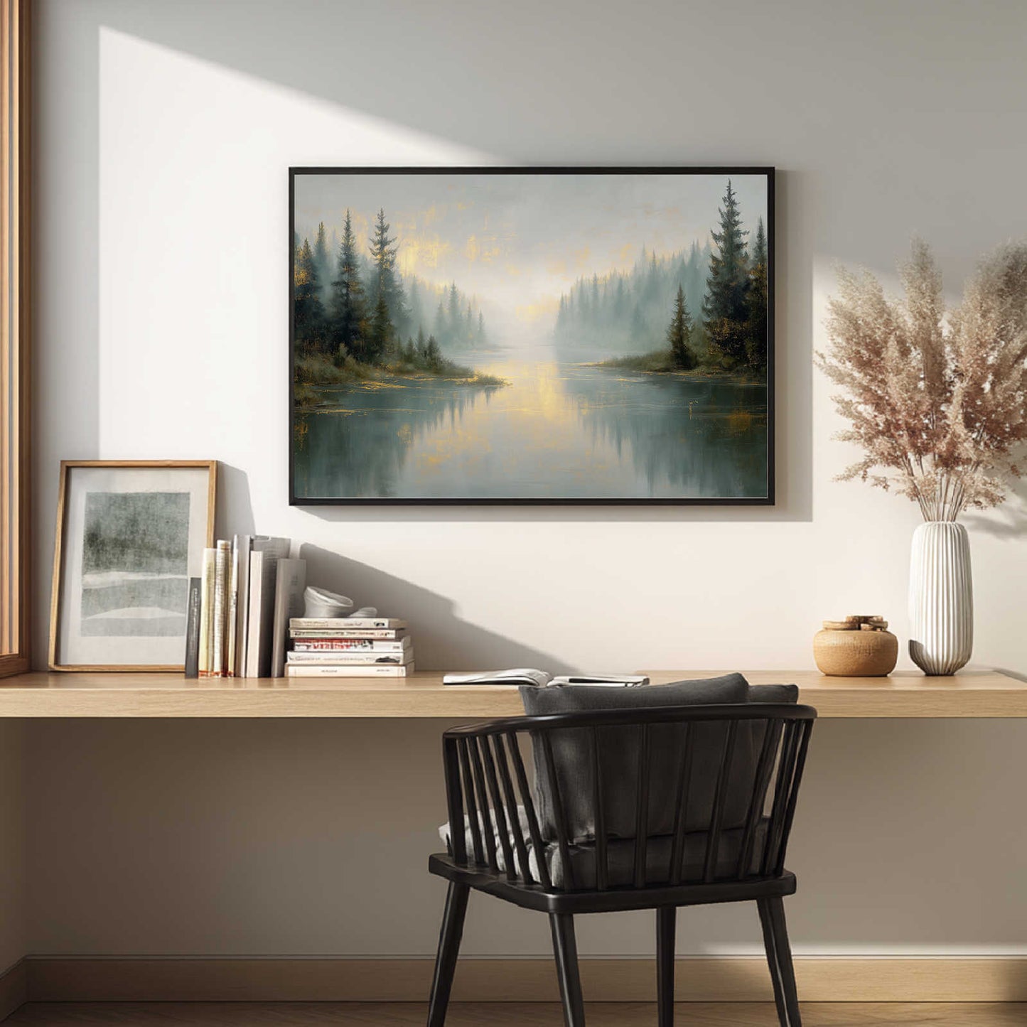 Mountain Forest Lake Abstract Landscape