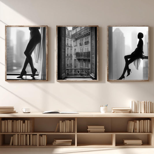 Vintage Black White High Heels Women