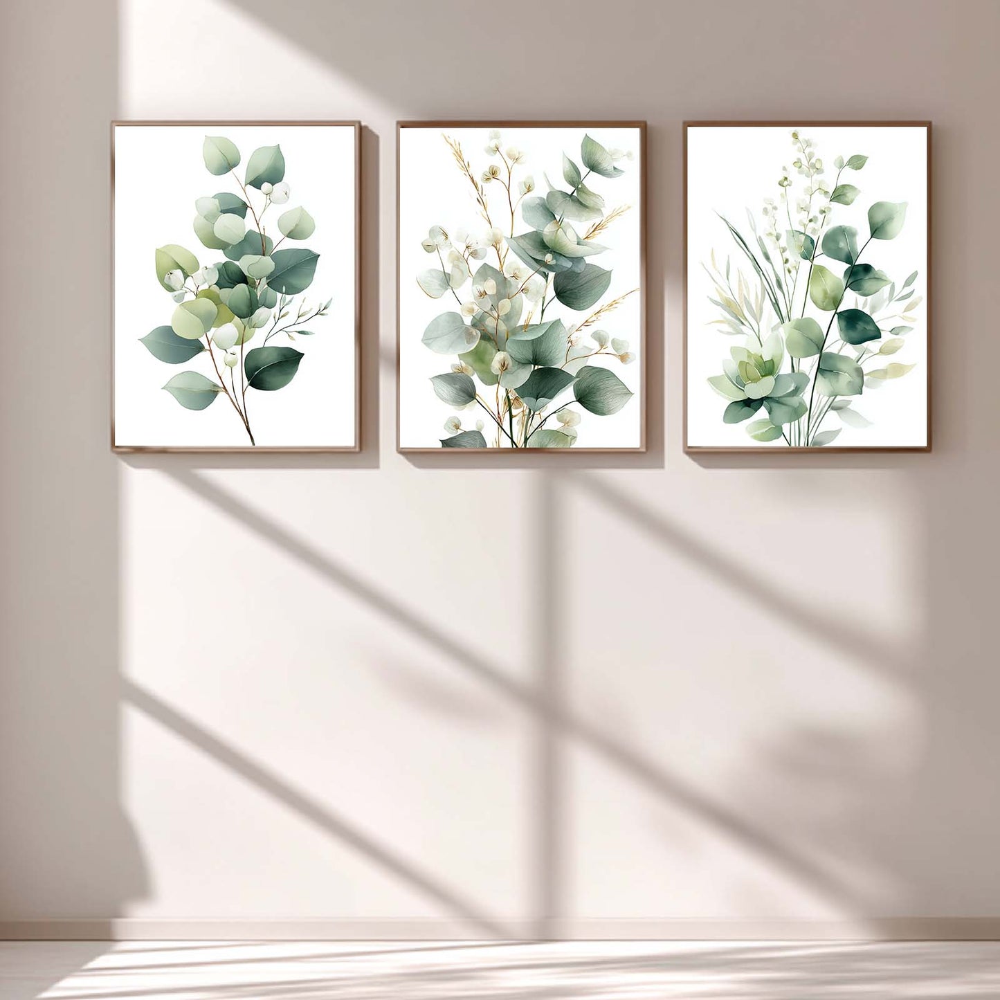 Green Leaves Flower Plant Abstract Canvas Painting Wall Art for Living Room Bedroom Decoration, Poster Print, Frameless