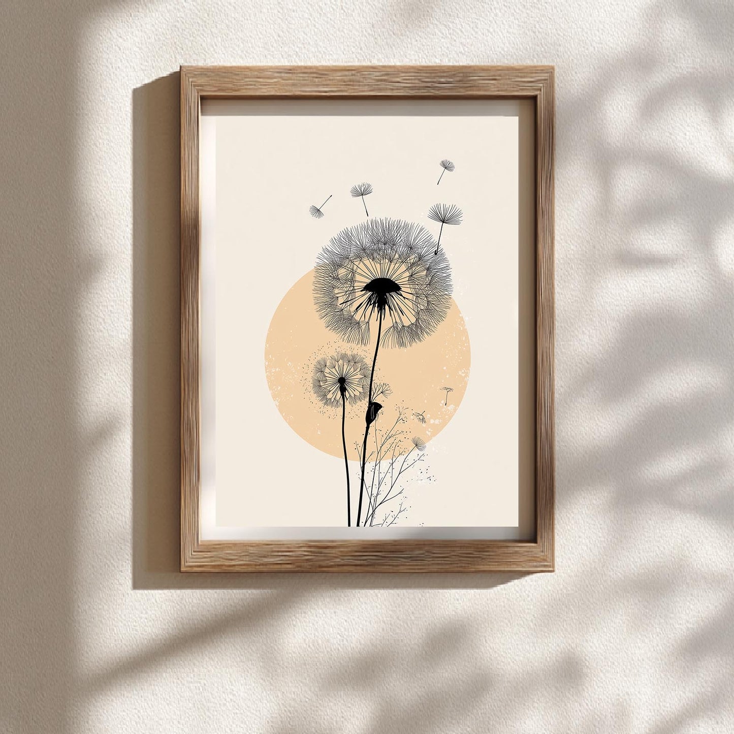 Abstract Plants Nature Beige Dandelion