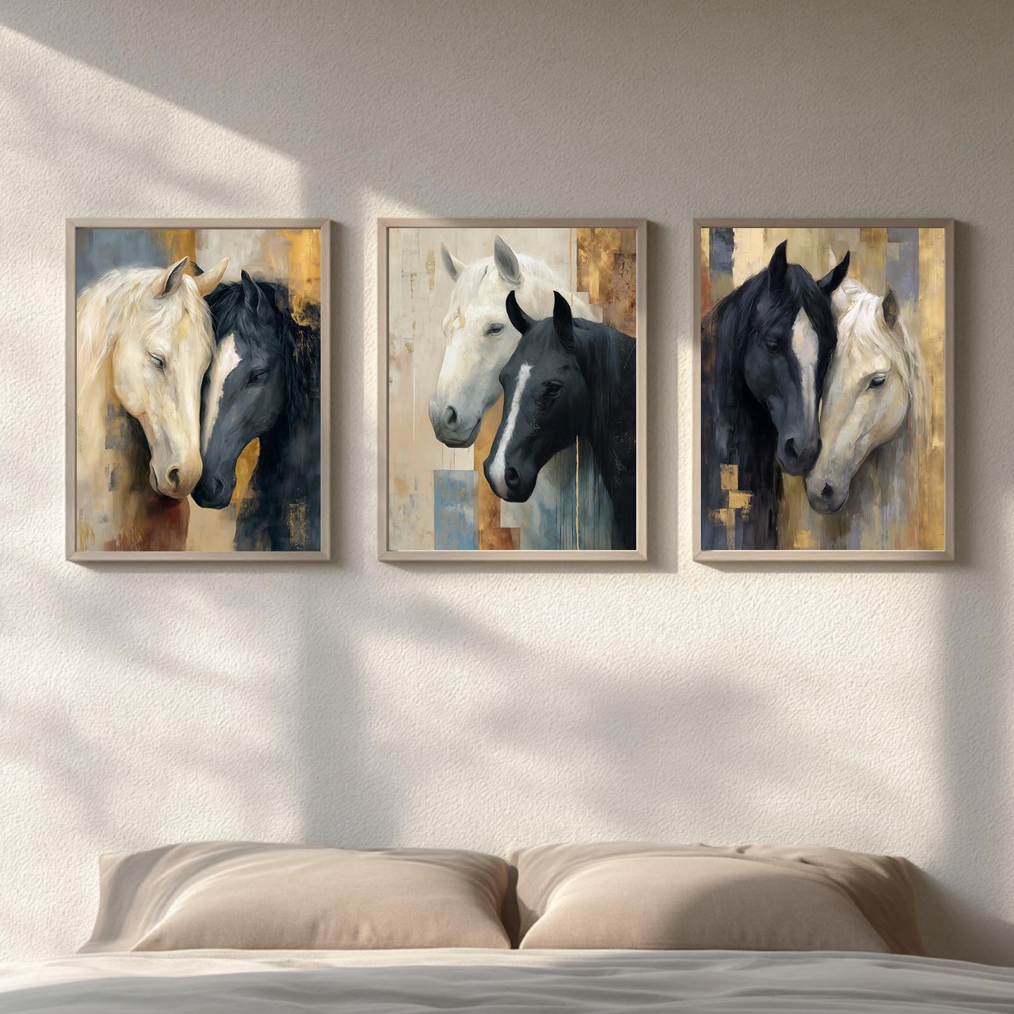 Abstract Black and White Horse