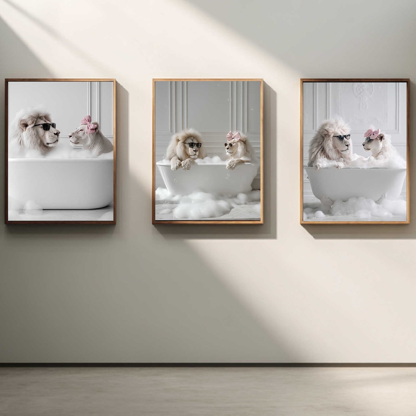 Animals Taking a Bath Abstract Funny