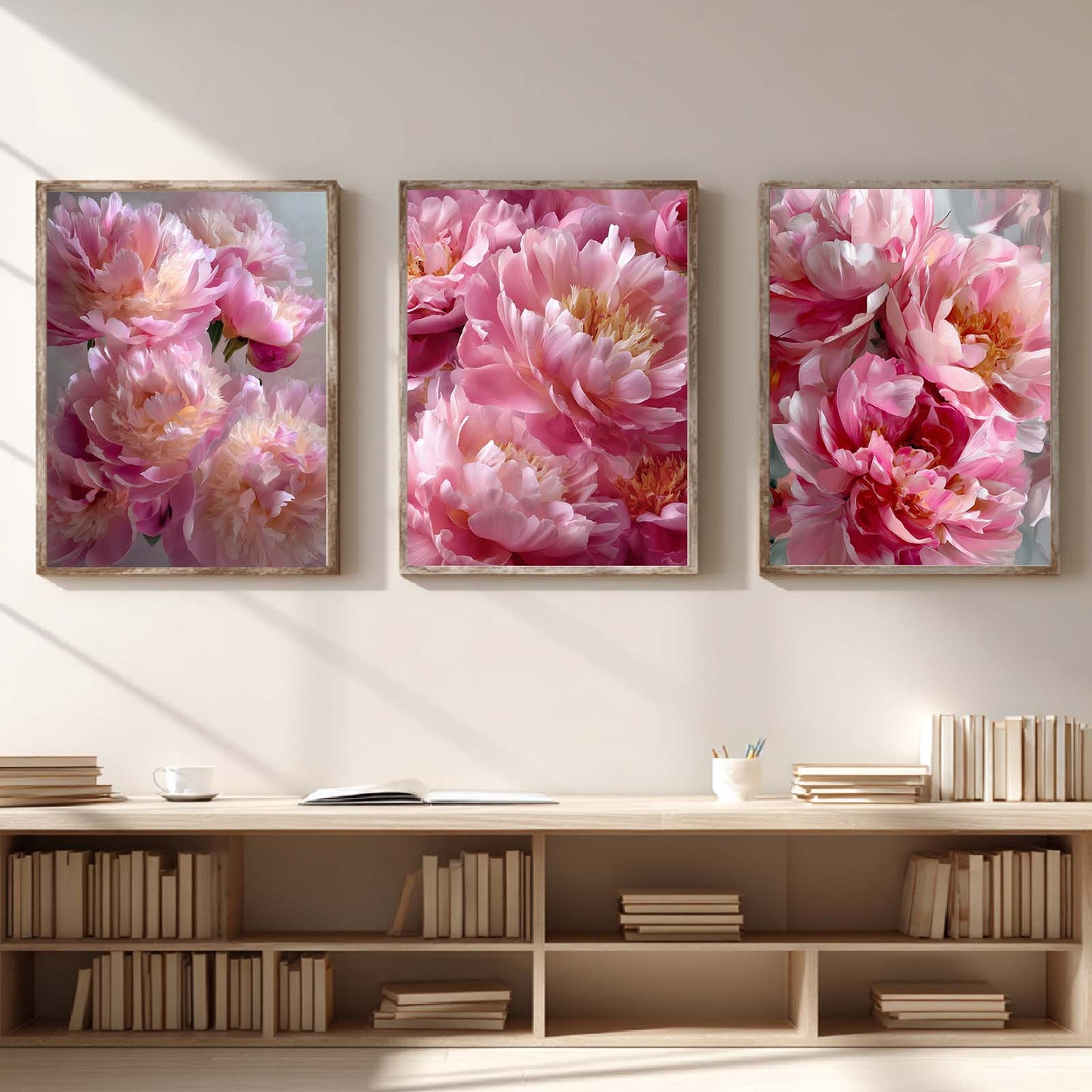 Abstract Pink Flower Canvas Painting Wall Art for Living Room Bedroom Decoration, Poster Print, Frameless