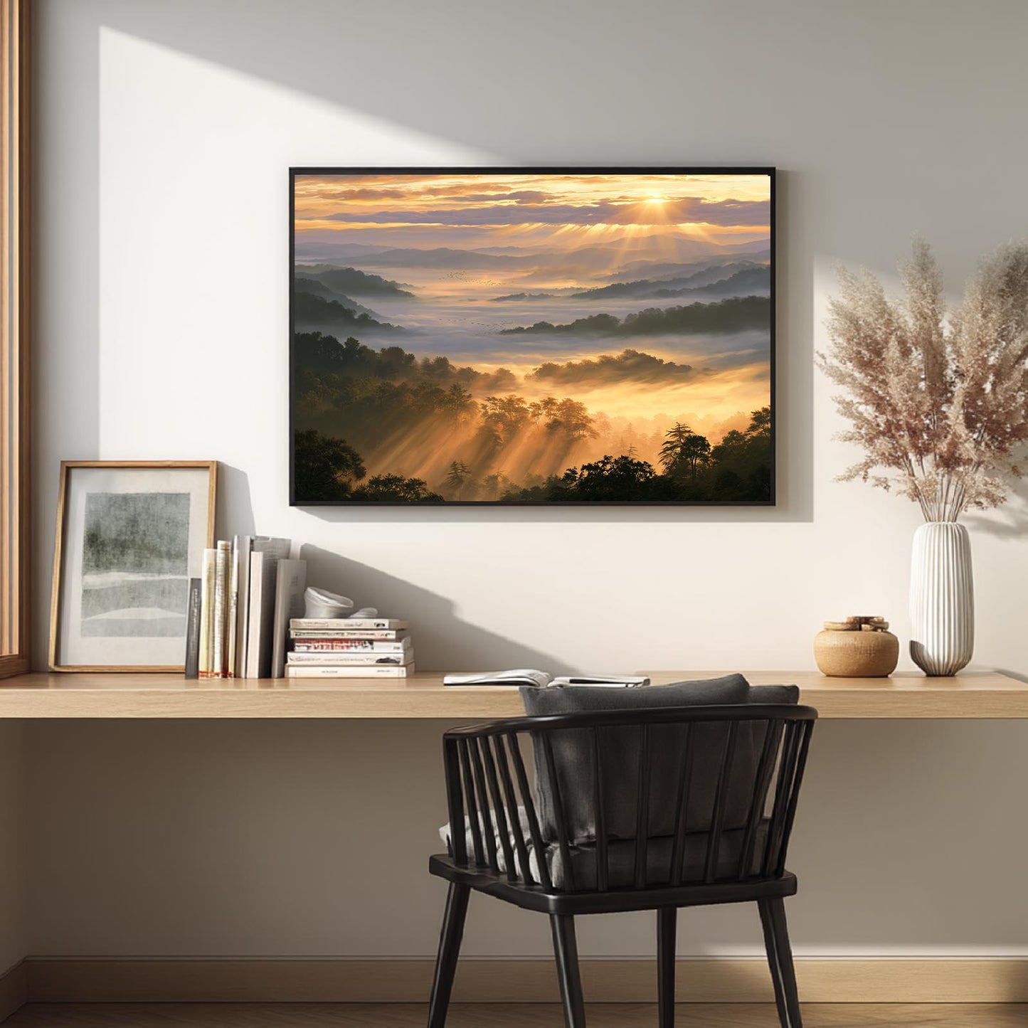 Landscape Sunrise Morning Fog Abstract