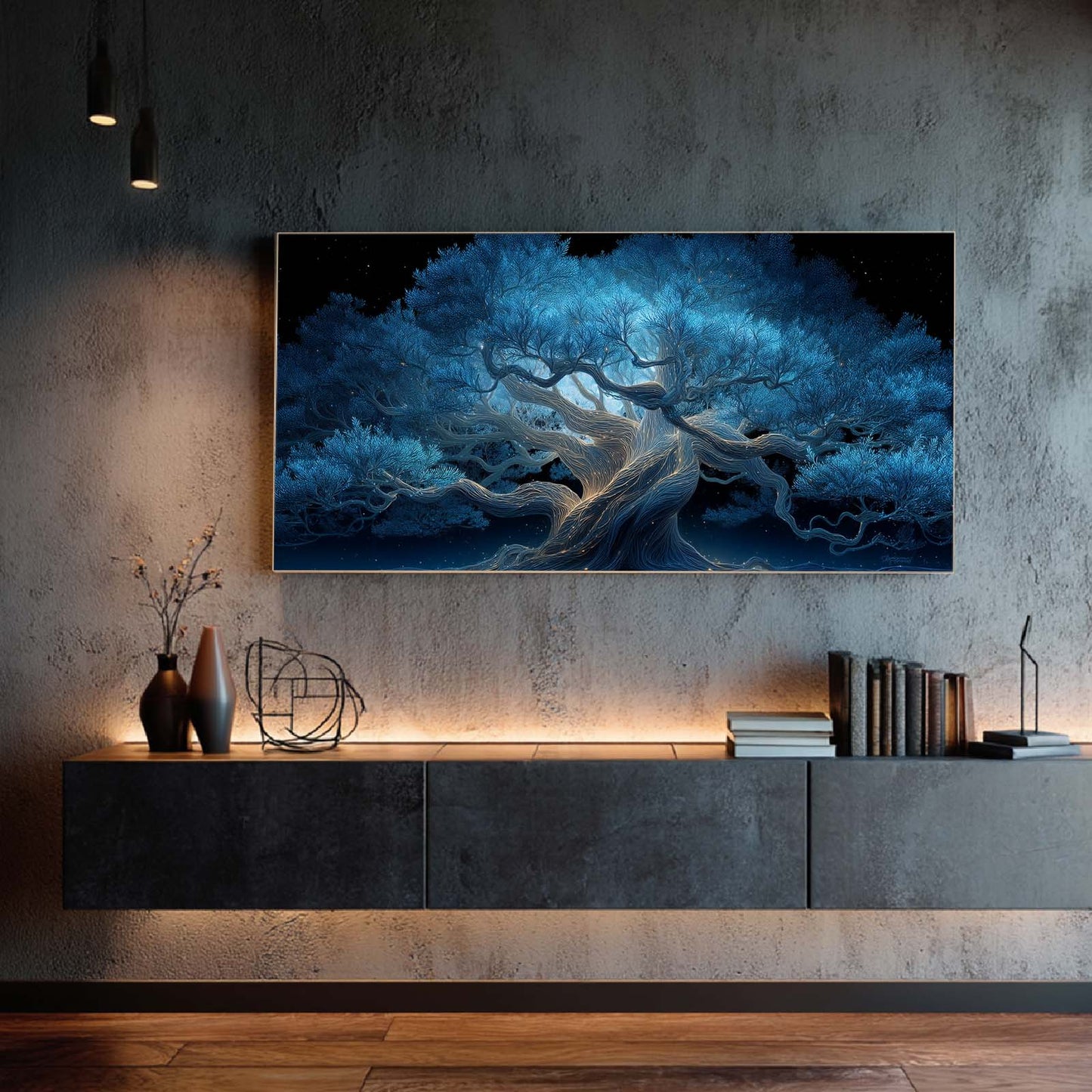 Abstract Blue Tree of Life