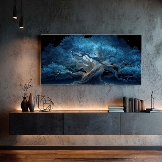 Abstract Blue Tree of Life