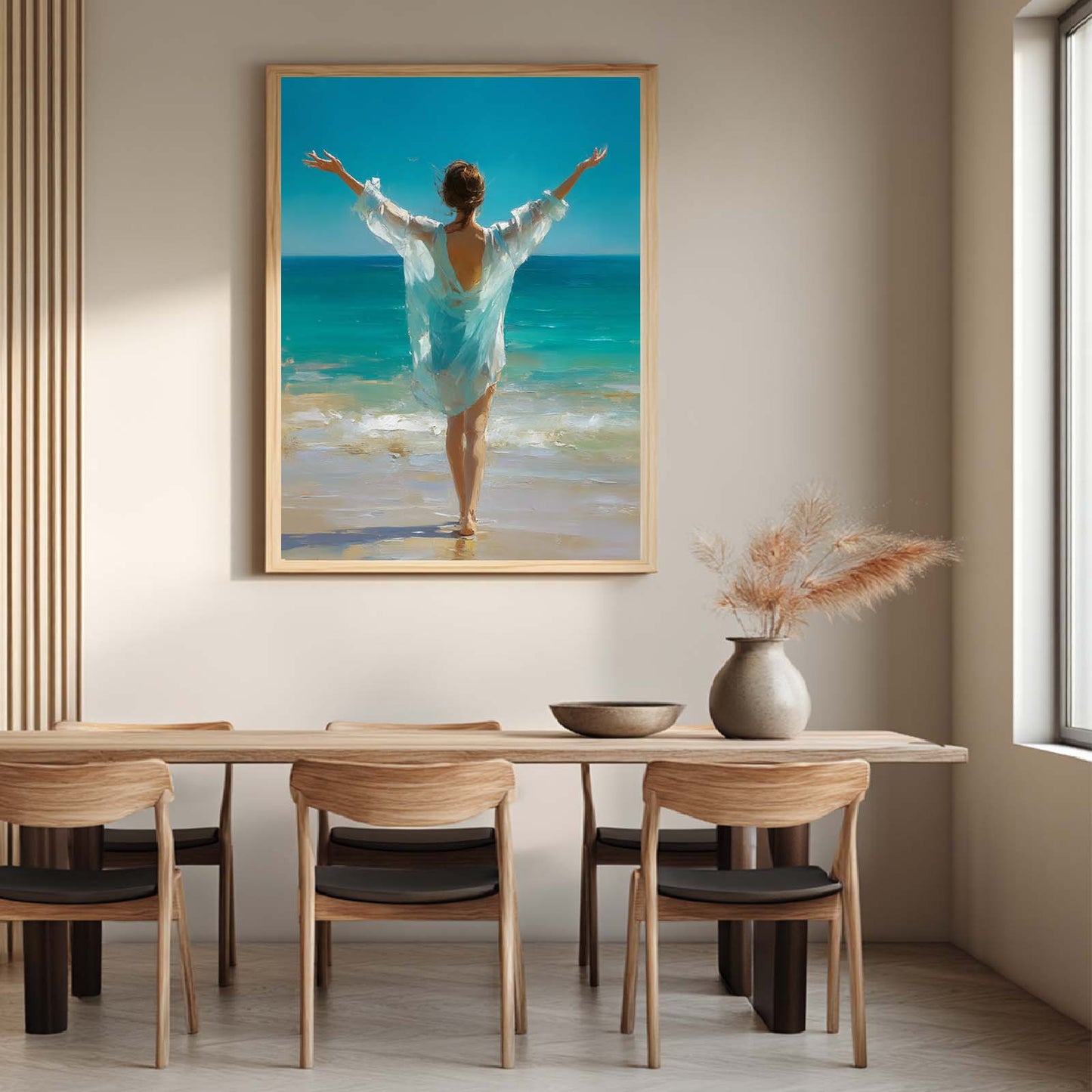 Abstract Landscape Beautiful Girl Canvas Painting – Wall Art for Living Room Bedroom Decoration, Poster Print, Frameless