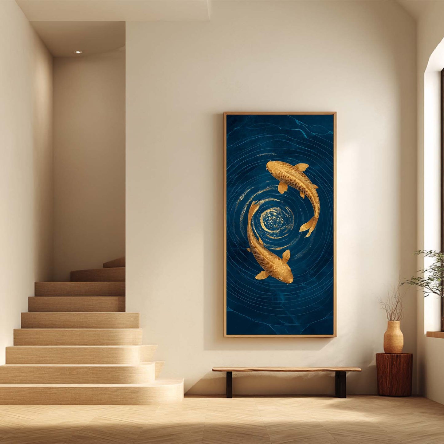 Abstract Oil Painting Koi Fish