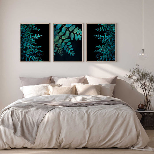 Abstract Blue Green Tropical Plant Monstera