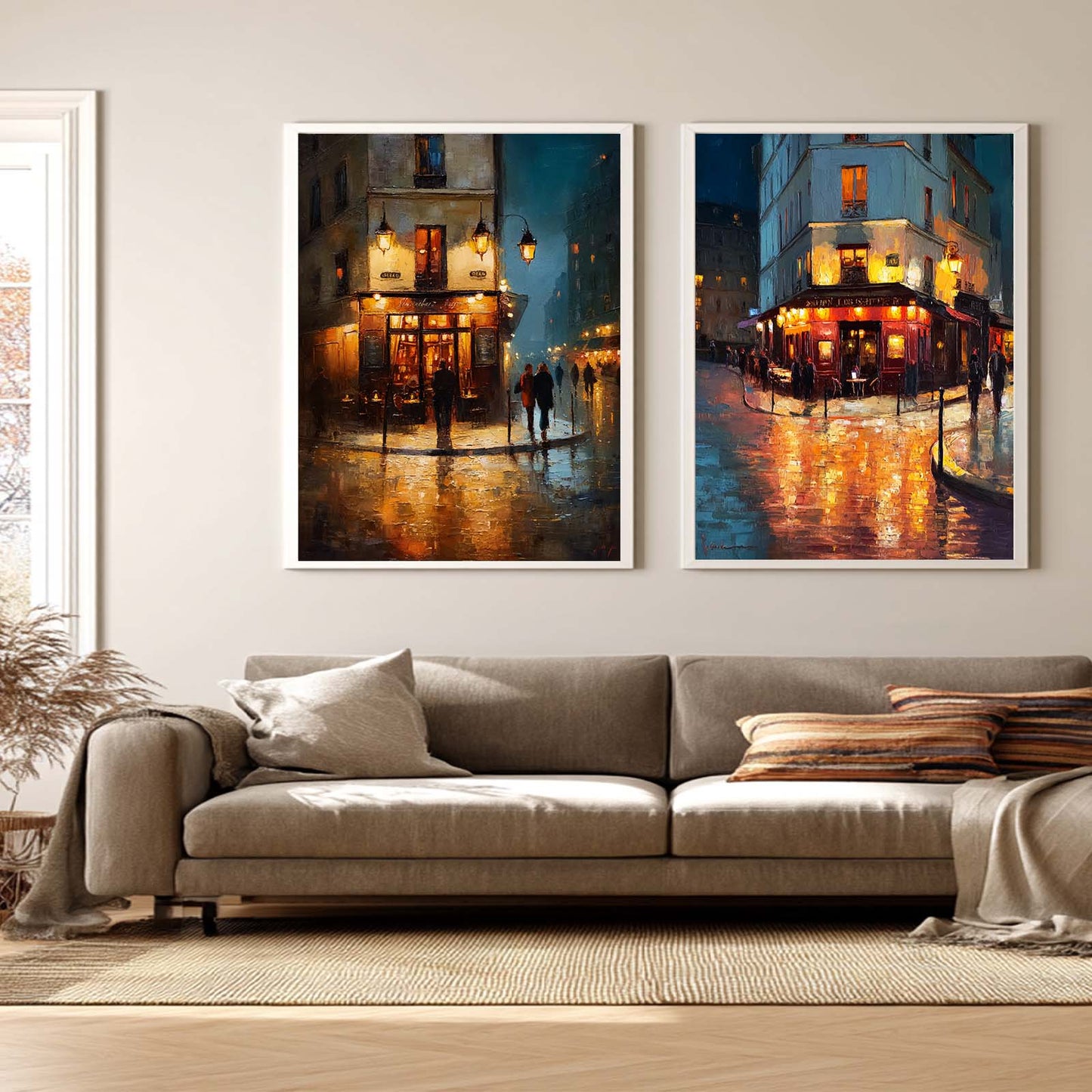 Abstract Landscapes Street Night Scenes Vintage