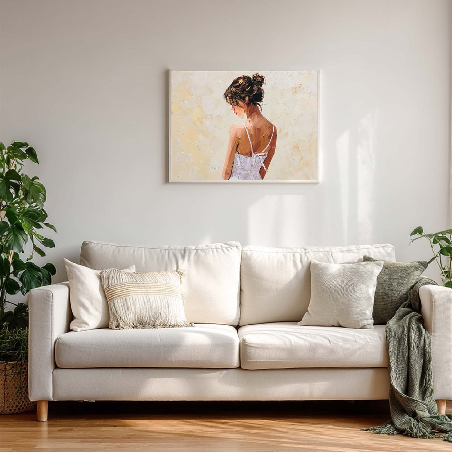 Abstract Oil Painting Beautiful Young Woman