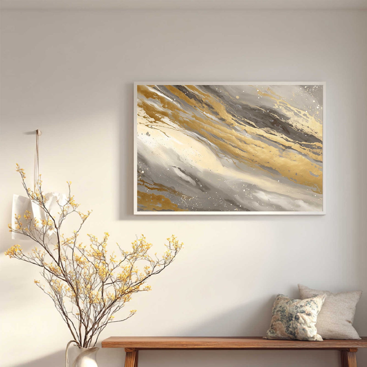 Abstract Beige and Gold Wave