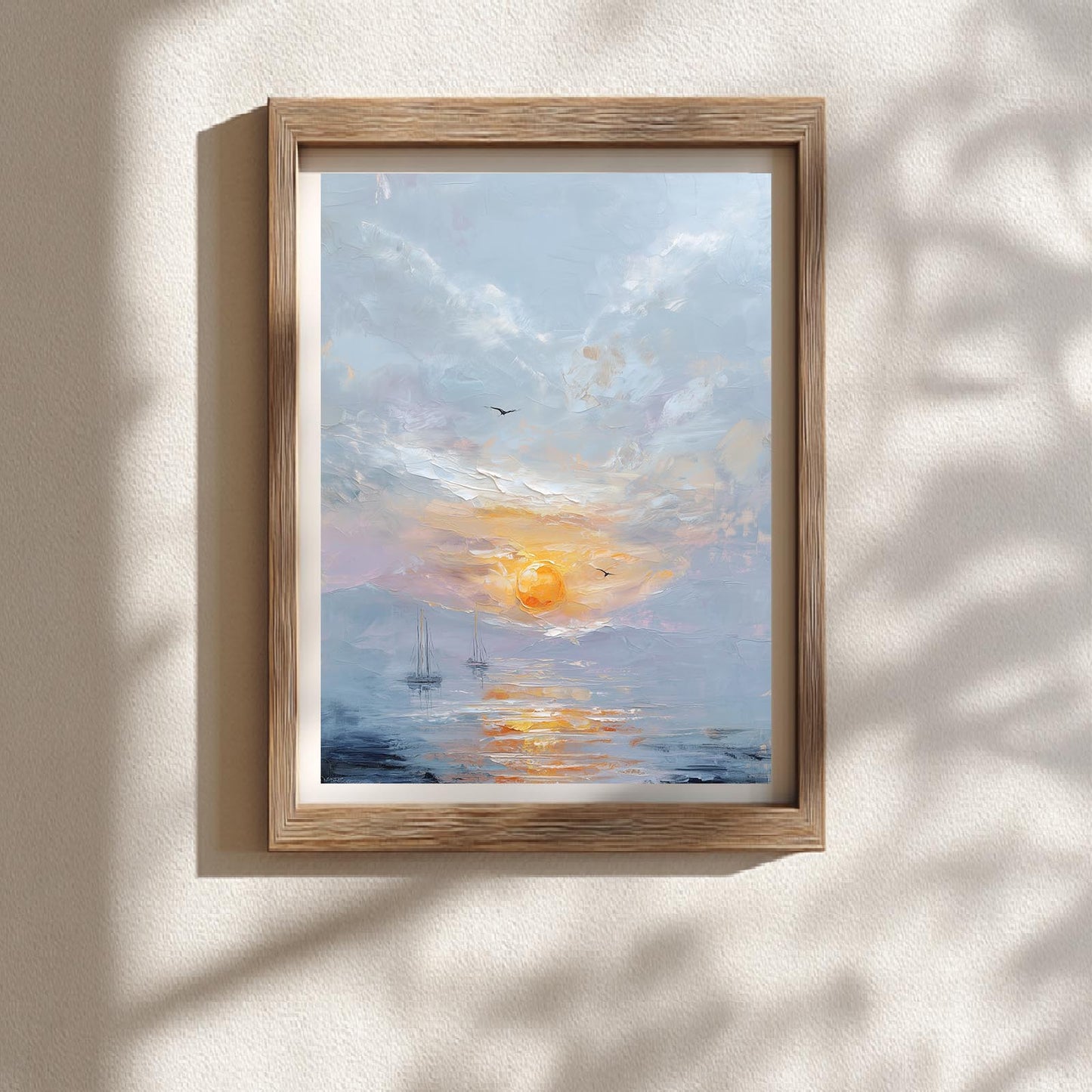 Abstract Landscape Sunset Sailboat