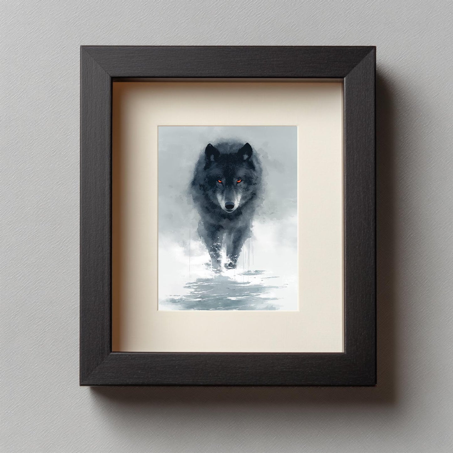 Ink Wash Style Wolf Animal Abstract