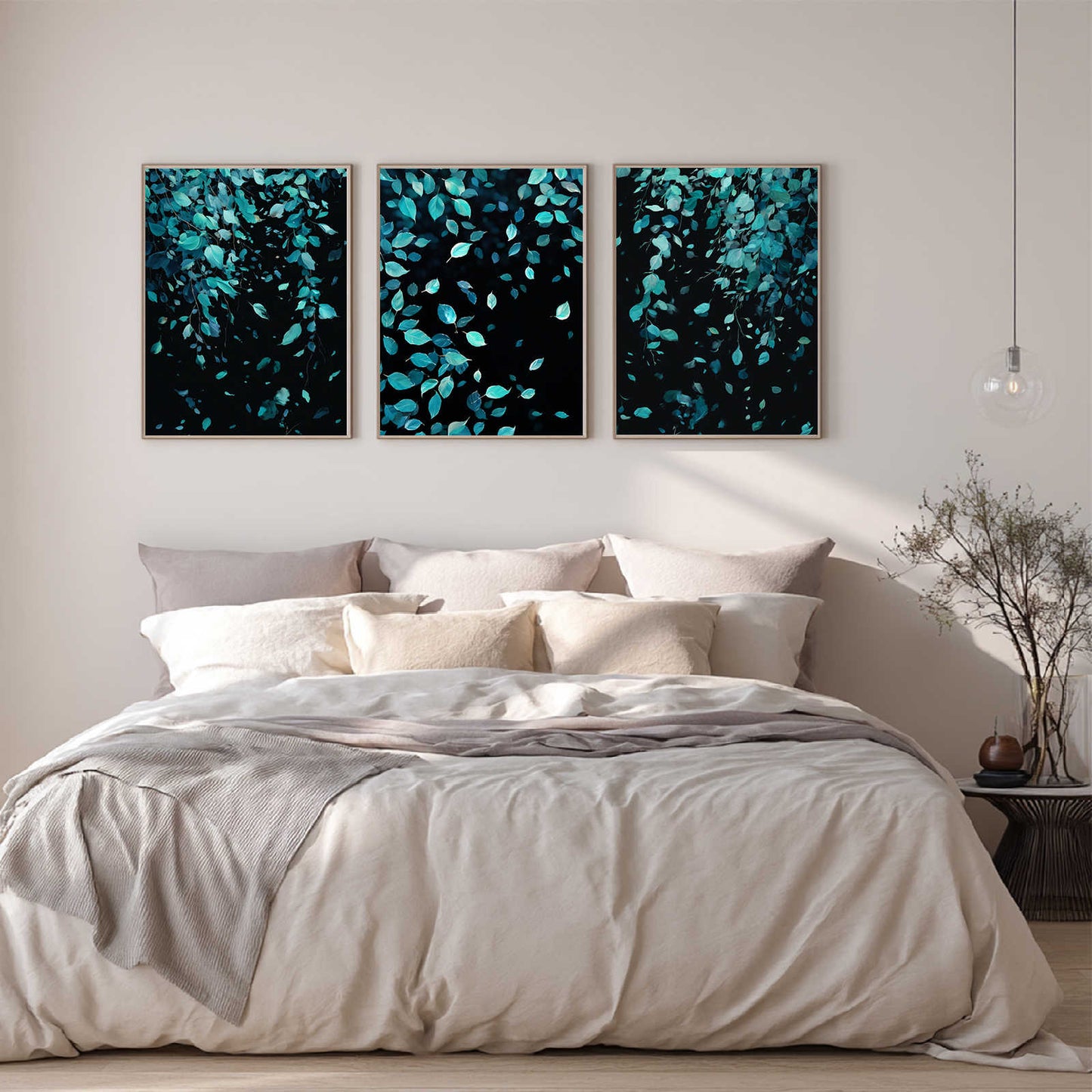 Abstract Blue Green Tropical Plant Monstera