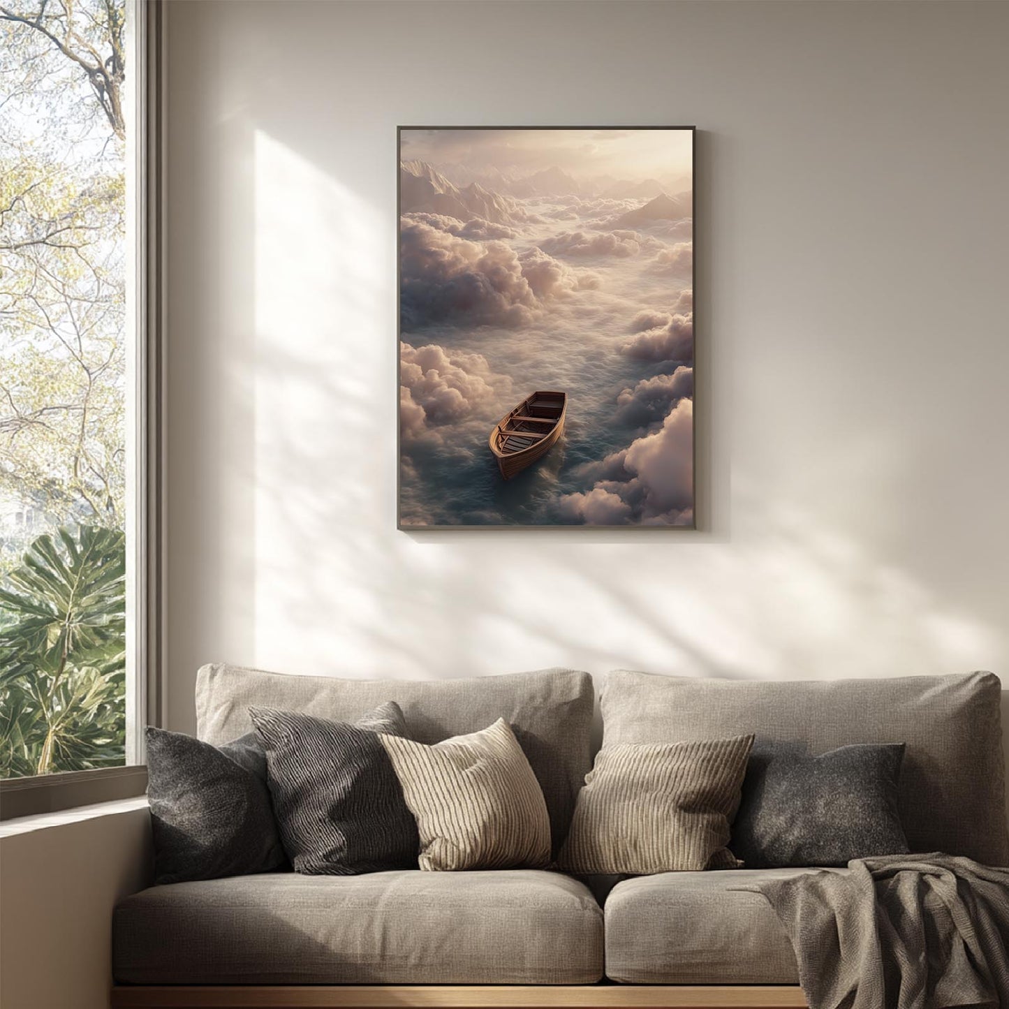Abstract Landscape Cloud and Boat