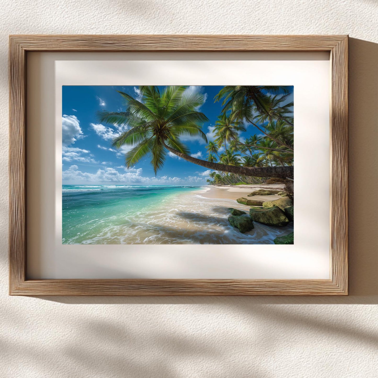 Modern Ocean Palm Trees Beach Landscape
