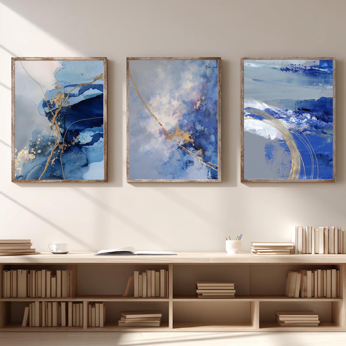 Abstract Blue and Gold Minimalism