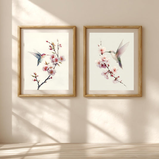 Hummingbirds and Flowers Abstract Animals