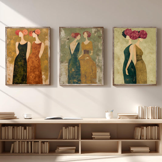 Vintage Abstract Hydrangea Lady
