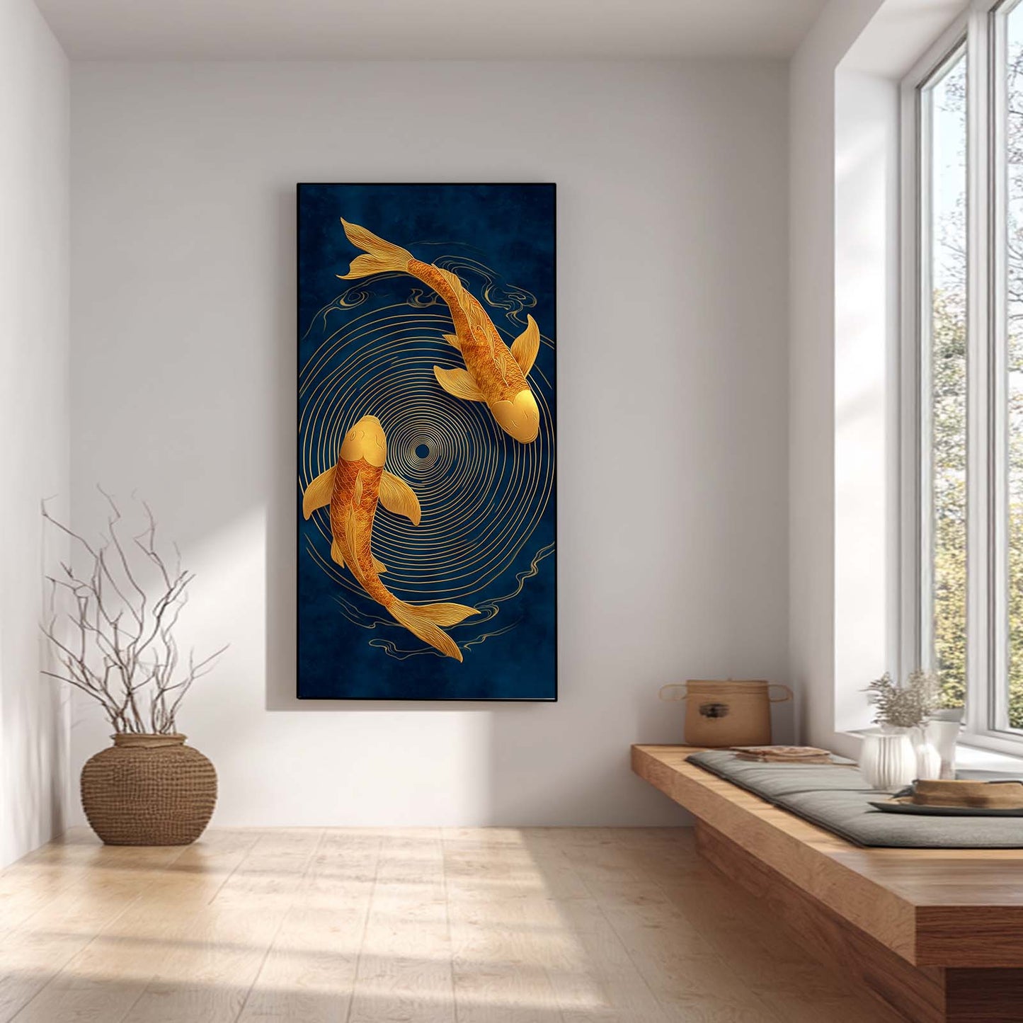 Abstract Oil Painting Koi Fish
